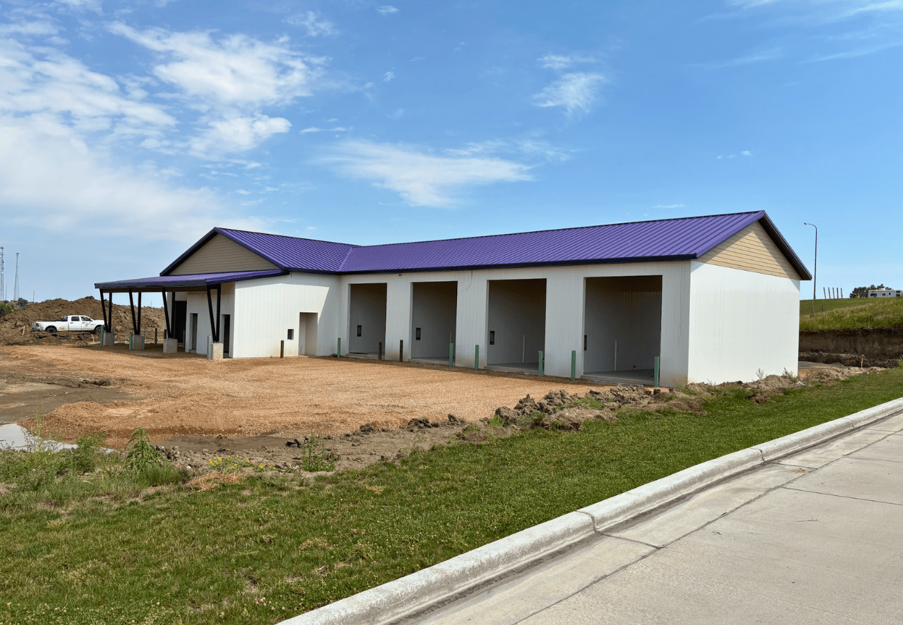 Buck N Broncs Car Wash in progress, built by Homestead Builders in Belle Fourche, South Dakota.